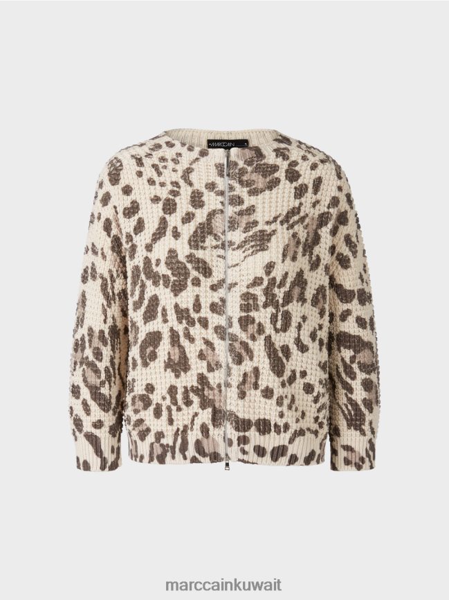 Marc Cain سترة محبوكة في ألمانيا LVN0D6400 ملابس رمادي داكن صحراوي ناعم