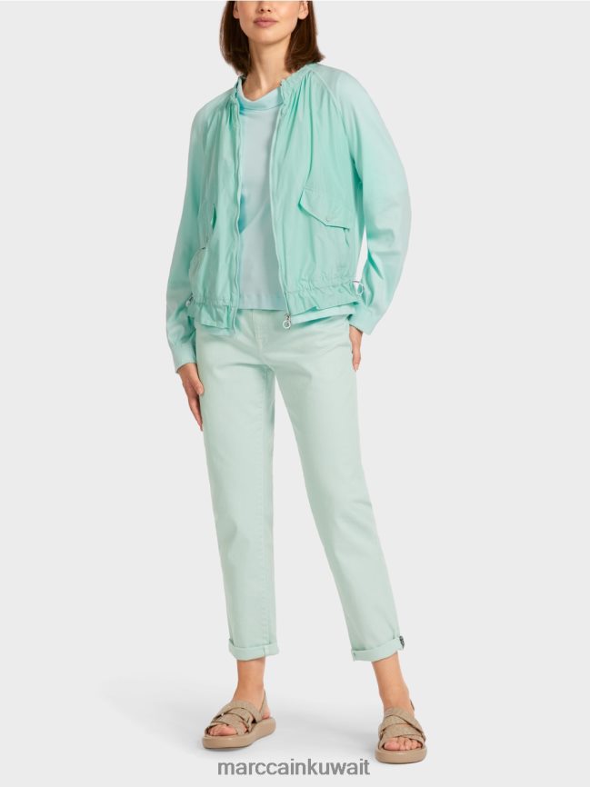 Marc Cain بلوزة ناعمة من القماش المضلع الناعم LVN0D6405 ملابس كوة ناعمة