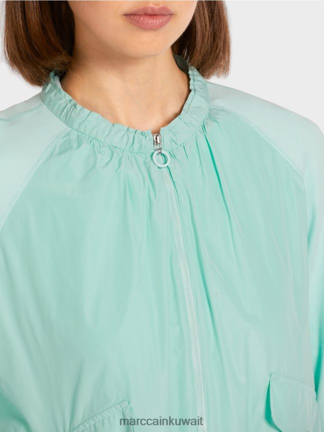 Marc Cain بلوزة ناعمة من القماش المضلع الناعم LVN0D6405 ملابس كوة ناعمة