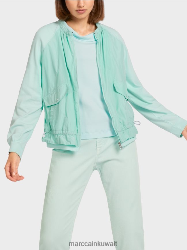 Marc Cain بلوزة ناعمة من القماش المضلع الناعم LVN0D6405 ملابس كوة ناعمة