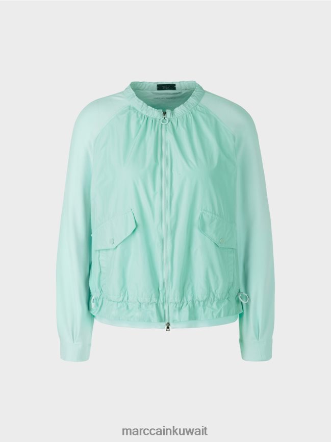 Marc Cain بلوزة ناعمة من القماش المضلع الناعم LVN0D6405 ملابس كوة ناعمة