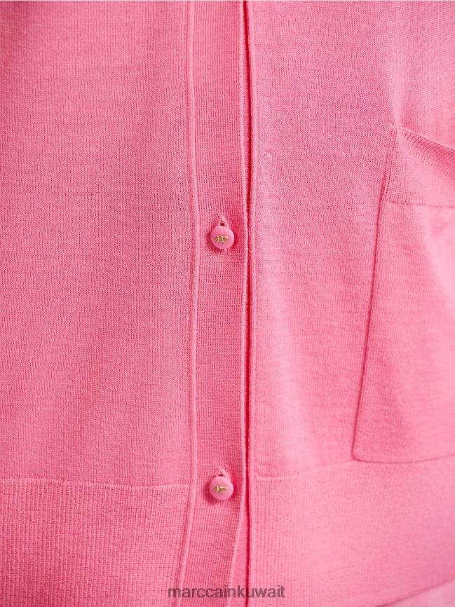 Marc Cain سترة في متماسكة فائقة النعومة LVN0D6406 ملابس وردي مشرق