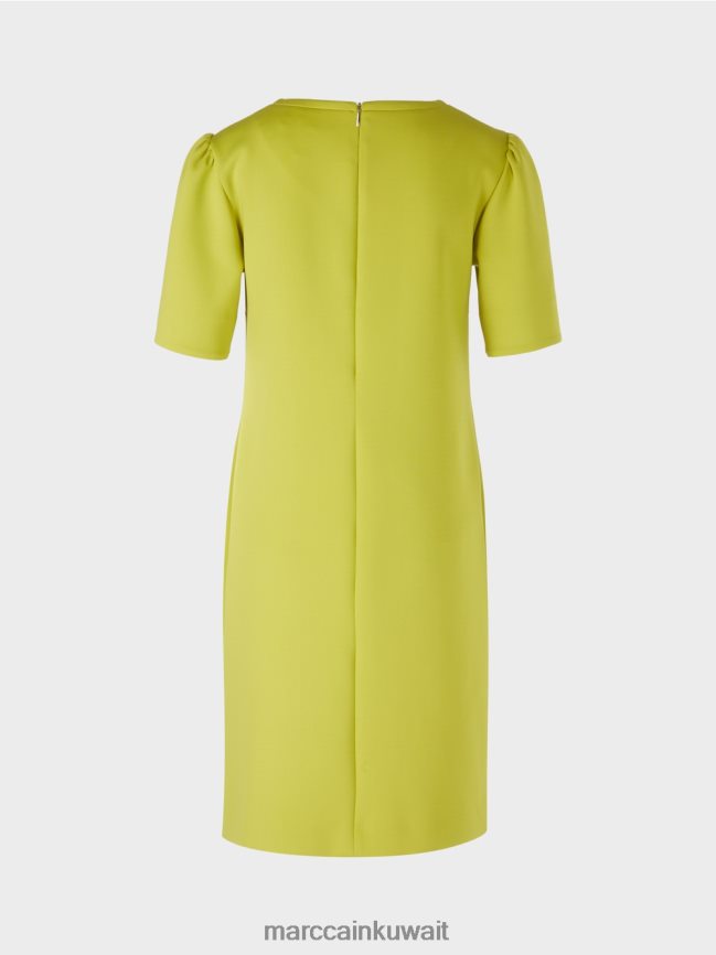 Marc Cain فستان مع كتف بارز LVN0D640 ملابس زيتون أخضر ساطع