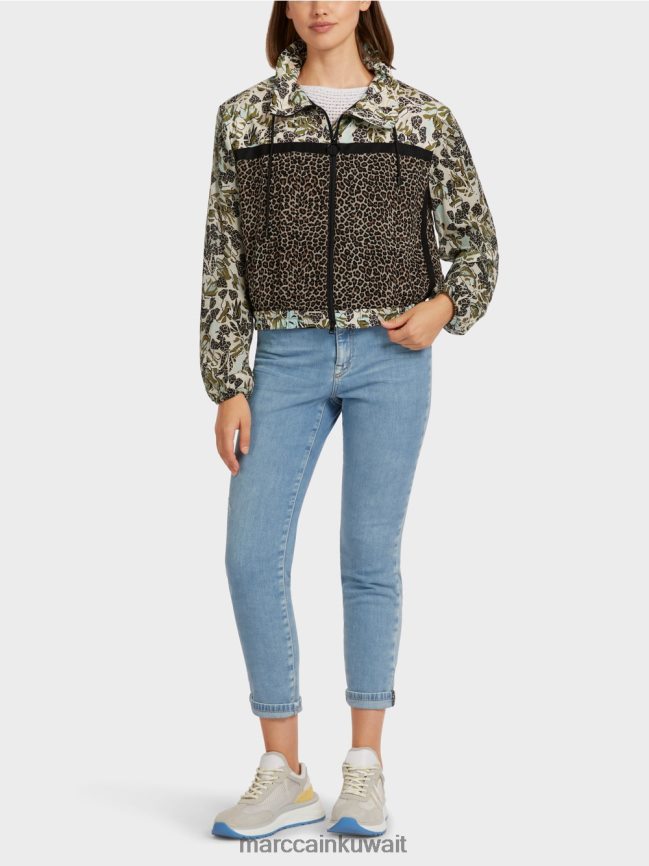 Marc Cain سترة نسائية بسحاب ومزيج من الأنماط LVN0D6414 ملابس كوة ناعمة