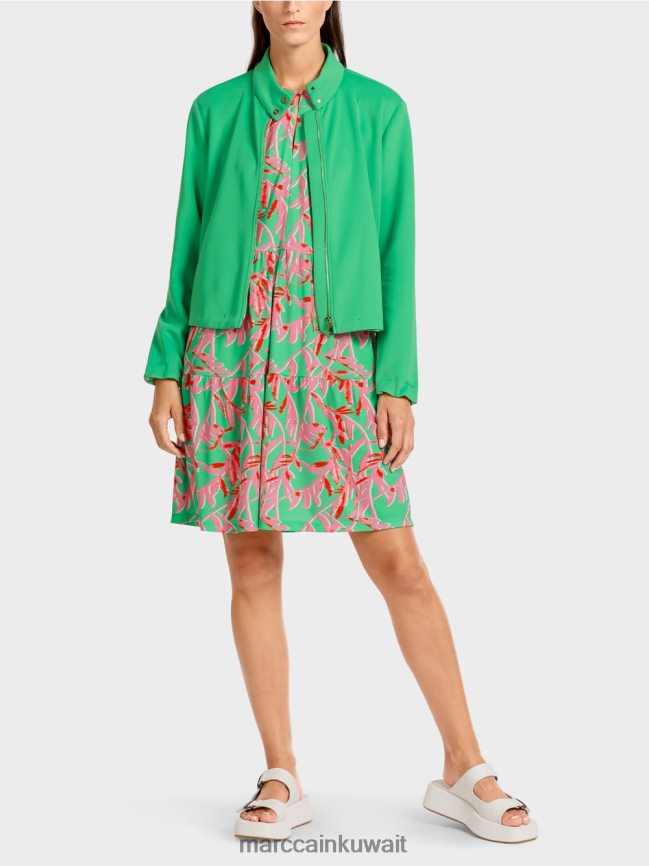 Marc Cain سترة جيرسي مع ذوي الياقات البيضاء LVN0D6417 ملابس اليشم مشرق