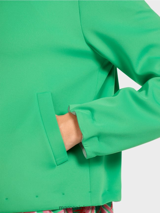 Marc Cain سترة جيرسي مع ذوي الياقات البيضاء LVN0D6417 ملابس اليشم مشرق