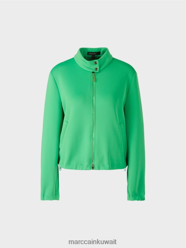 Marc Cain سترة جيرسي مع ذوي الياقات البيضاء LVN0D6417 ملابس اليشم مشرق