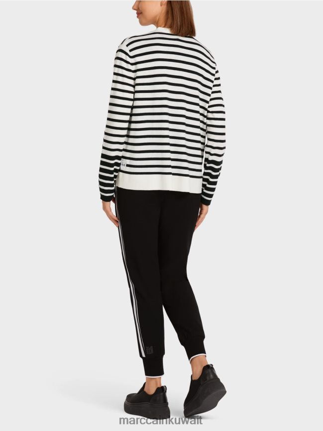 Marc Cain سترة مخططة LVN0D6418 ملابس أبيض وأسود