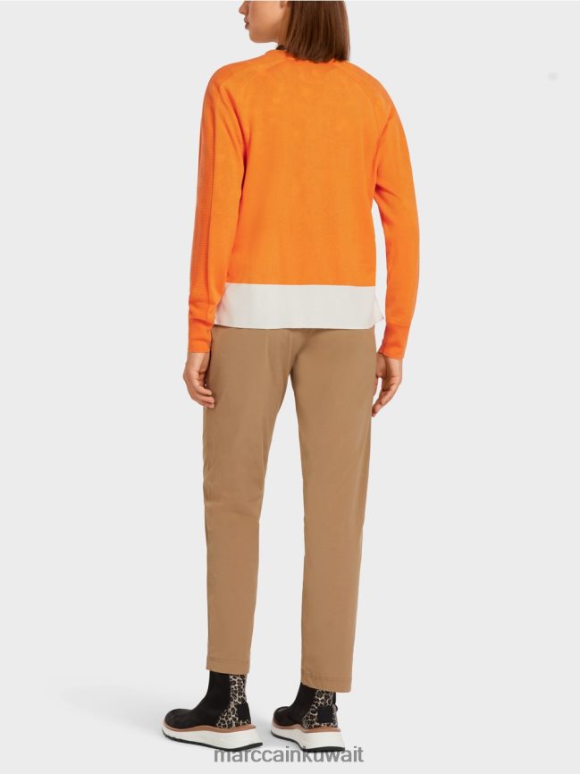 Marc Cain سترة بأكمام ريجلان LVN0D6419 ملابس برتقالي مشرق