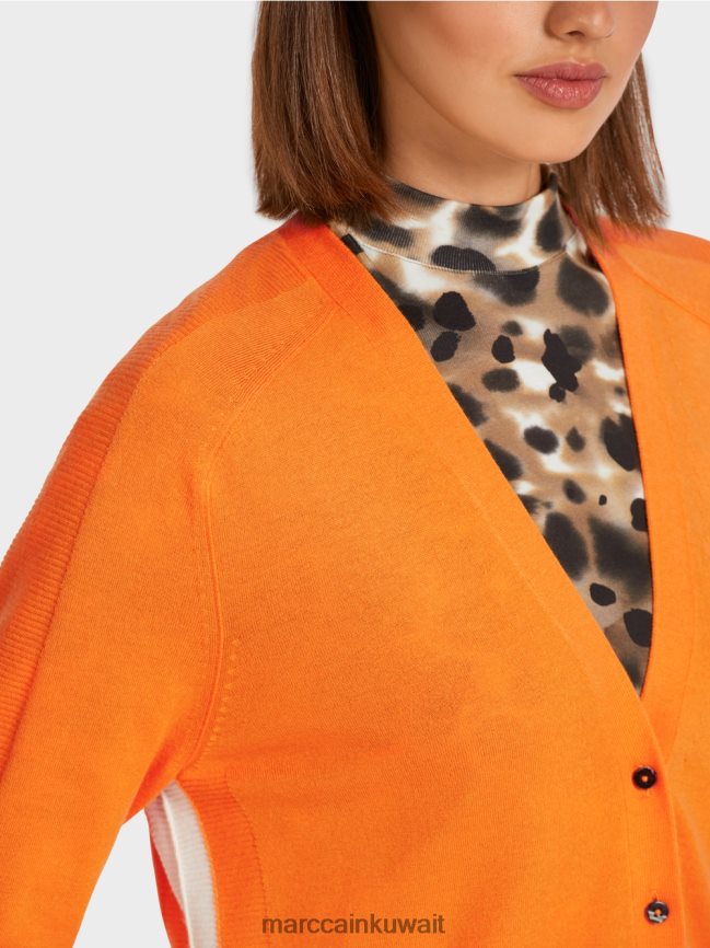 Marc Cain سترة بأكمام ريجلان LVN0D6419 ملابس برتقالي مشرق