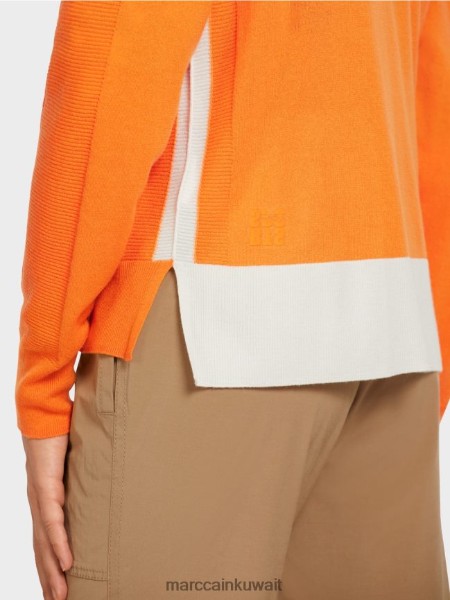 Marc Cain سترة بأكمام ريجلان LVN0D6419 ملابس برتقالي مشرق
