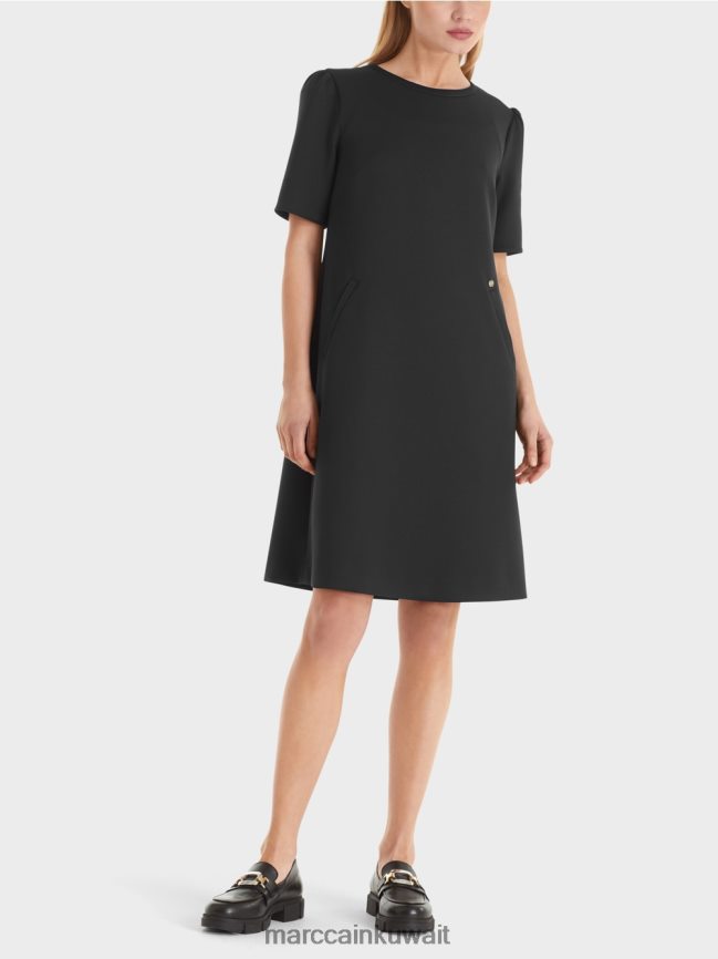 Marc Cain فستان مع كتف بارز LVN0D642 ملابس أسود