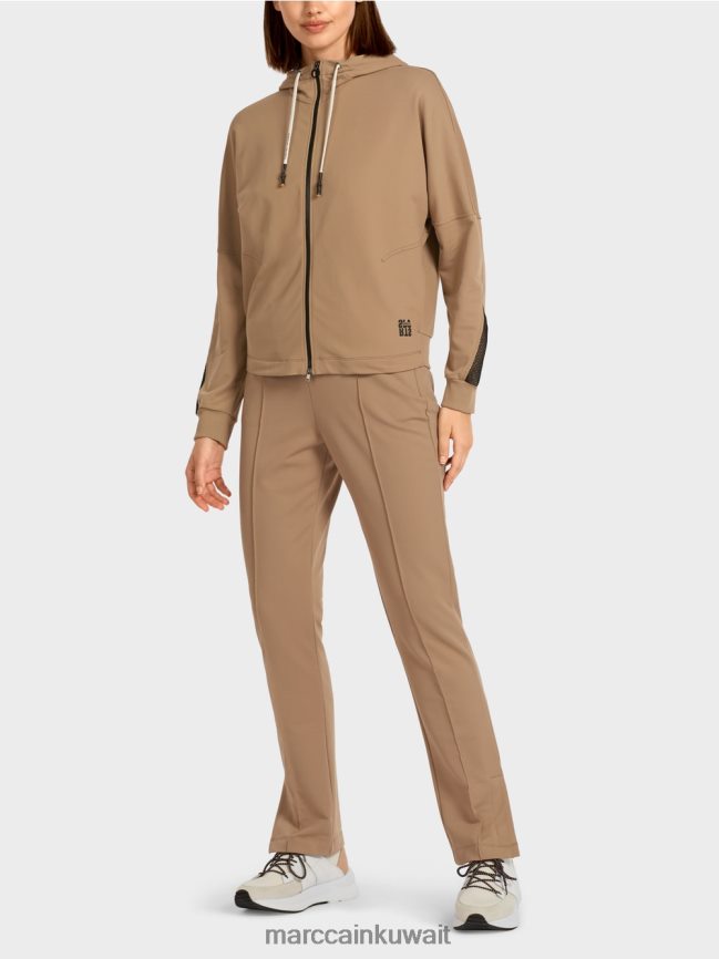 Marc Cain سترة من النوع الثقيل على شكل بيضة LVN0D6421 ملابس قهوة خفيفة