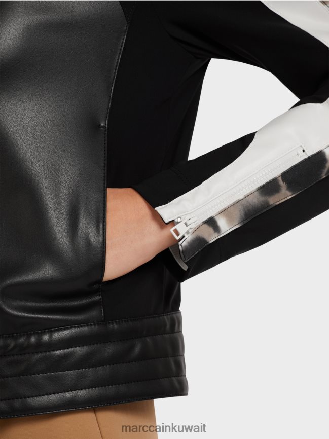 Marc Cain سترة في مزيج المواد LVN0D6422 ملابس اسود و ابيض