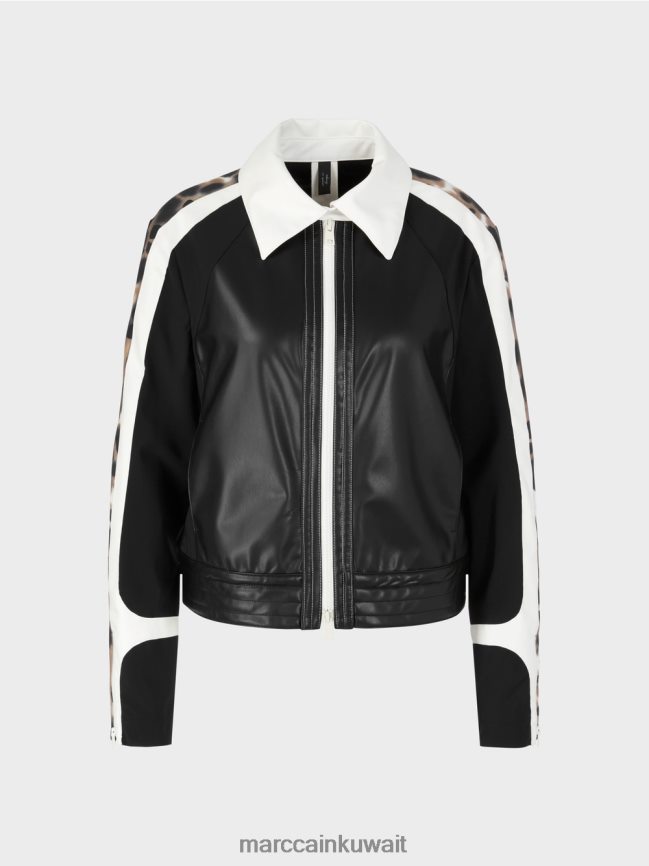 Marc Cain سترة في مزيج المواد LVN0D6422 ملابس اسود و ابيض