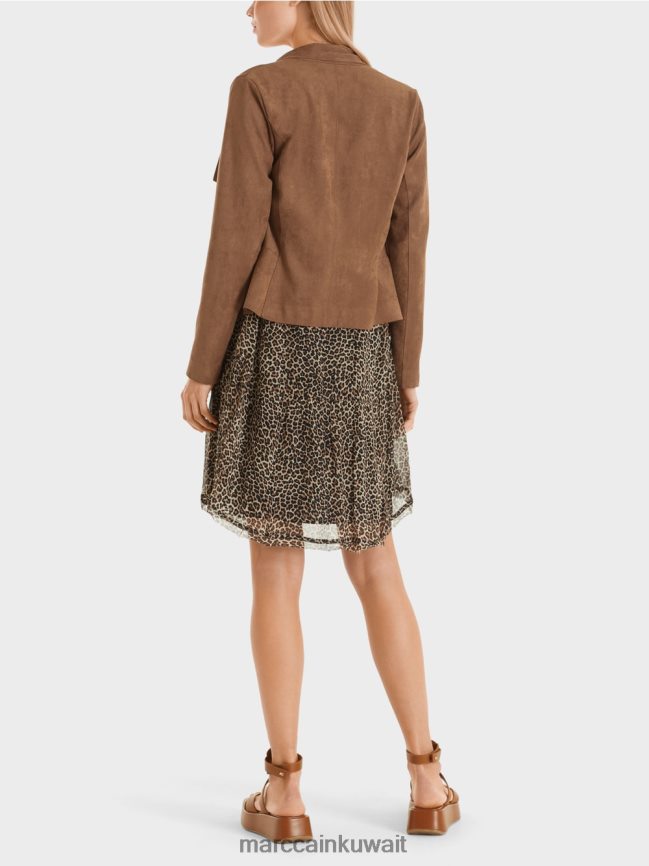 Marc Cain سترة في نظرة من جلد الغزال LVN0D6423 ملابس البندق