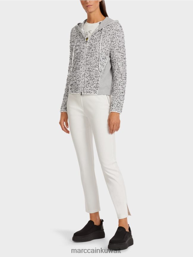 Marc Cain سترة بغطاء رأس "محبوكة في ألمانيا" LVN0D6426 ملابس رمادي