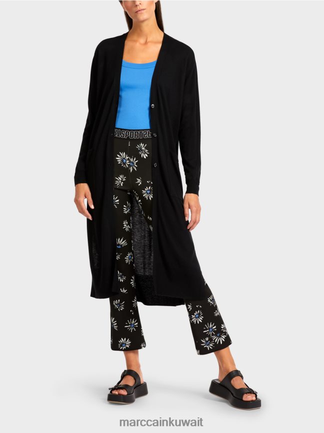 Marc Cain سترة ميدي طول LVN0D6430 ملابس أسود