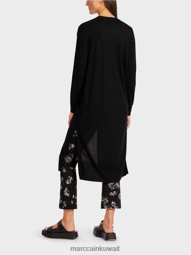 Marc Cain سترة ميدي طول LVN0D6430 ملابس أسود