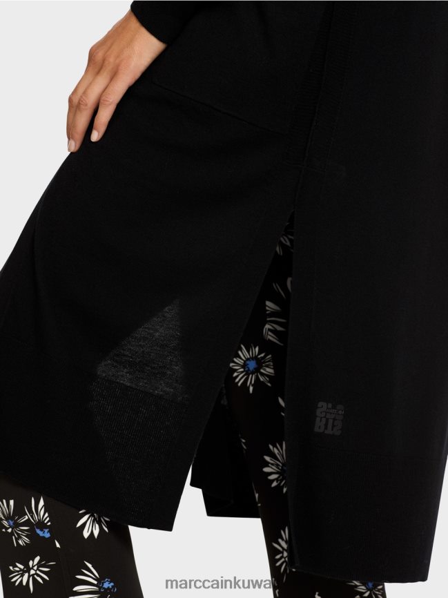 Marc Cain سترة ميدي طول LVN0D6430 ملابس أسود