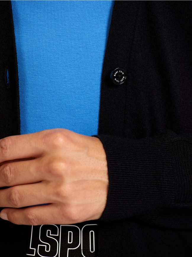 Marc Cain سترة ميدي طول LVN0D6430 ملابس أسود