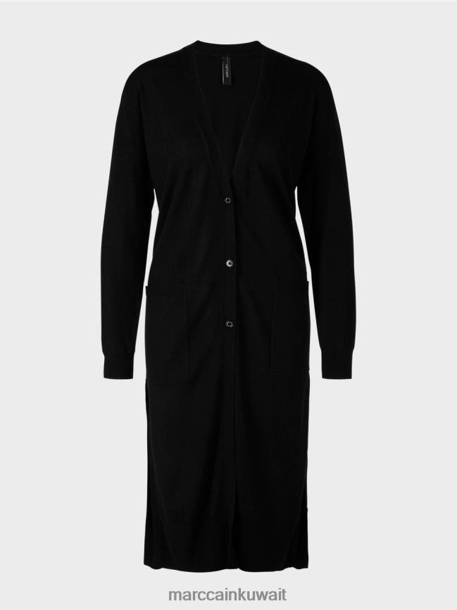 Marc Cain سترة ميدي طول LVN0D6430 ملابس أسود