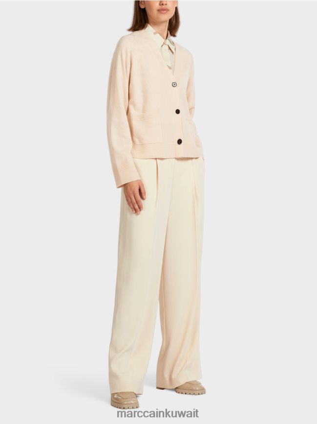 Marc Cain سترة أنيقة مع الشقوق الجانبية LVN0D6435 ملابس كريمة