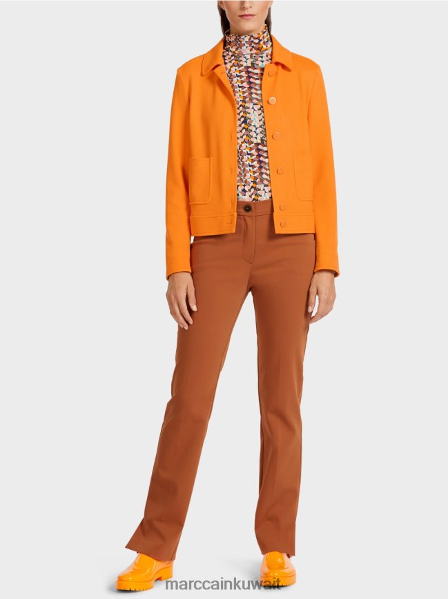 Marc Cain سترة قصيرة بأسلوب الدنيم LVN0D6441 ملابس برتقالي واضح