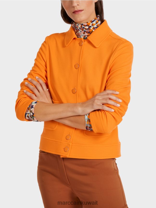 Marc Cain سترة قصيرة بأسلوب الدنيم LVN0D6441 ملابس برتقالي واضح