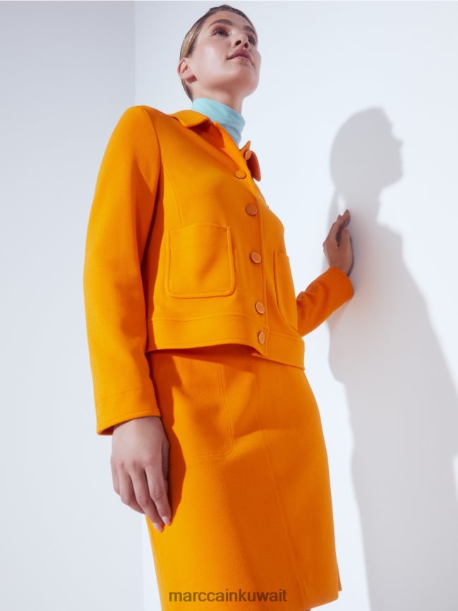 Marc Cain سترة قصيرة بأسلوب الدنيم LVN0D6441 ملابس برتقالي واضح