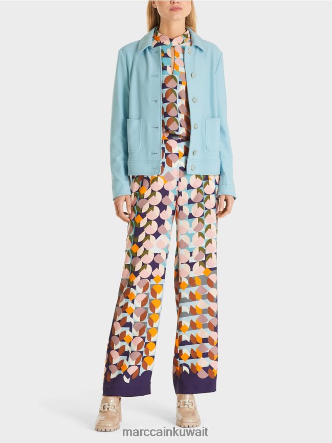 Marc Cain سترة قصيرة بأسلوب الدنيم LVN0D6443 ملابس الغلاف الجوي الأزرق