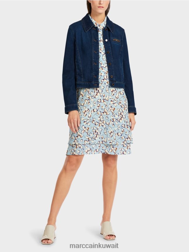 Marc Cain سترة الدنيم "إعادة التفكير معًا". LVN0D6444 ملابس النيلي خمر