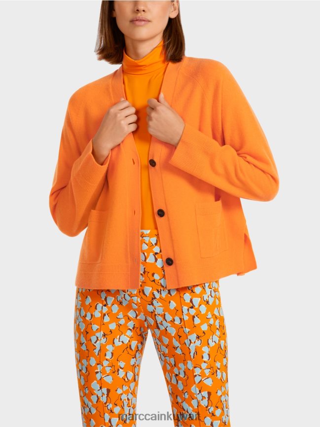 Marc Cain سترة أنيقة مع الشقوق الجانبية LVN0D6447 ملابس برتقالي واضح