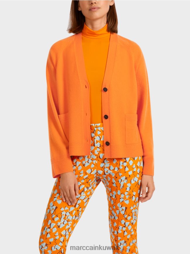 Marc Cain سترة أنيقة مع الشقوق الجانبية LVN0D6447 ملابس برتقالي واضح