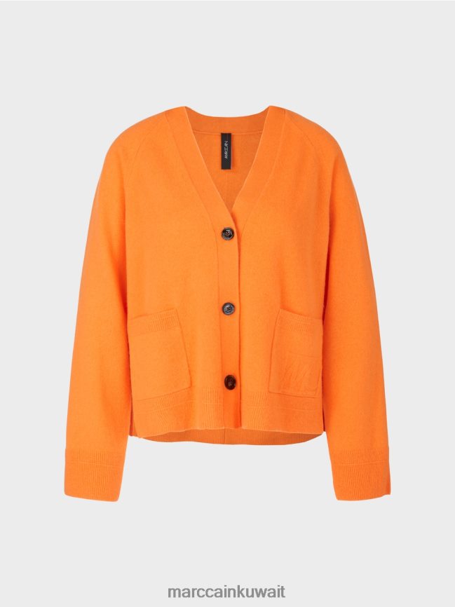 Marc Cain سترة أنيقة مع الشقوق الجانبية LVN0D6447 ملابس برتقالي واضح