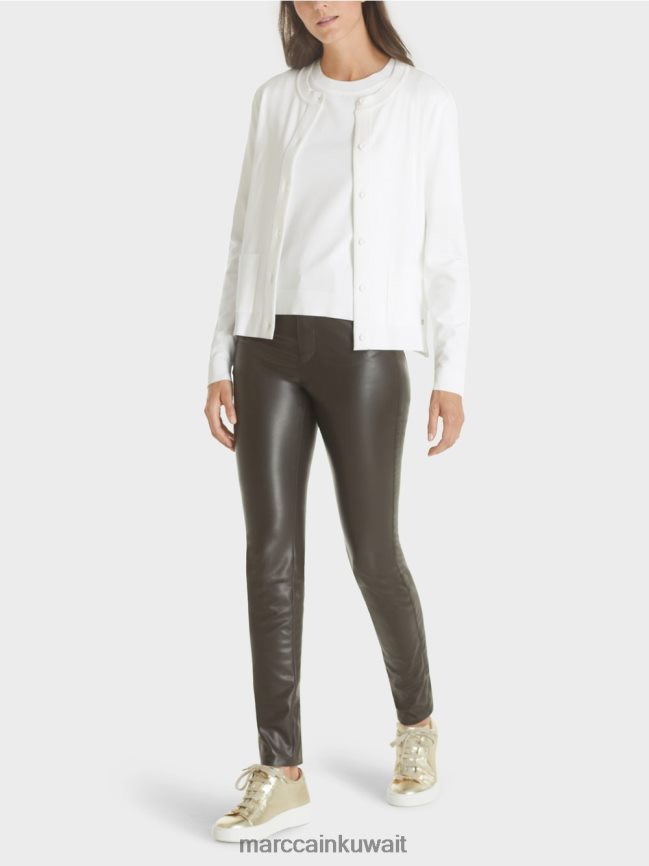 Marc Cain سترة "إعادة التفكير معًا" LVN0D6452 ملابس أبيض مصفر