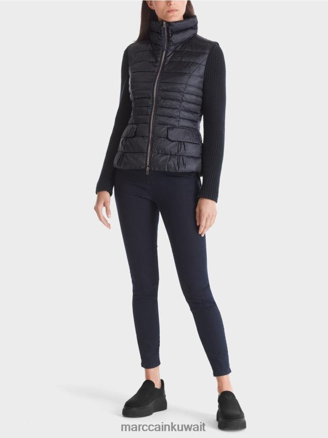 Marc Cain صدرية مبطنة مع بطانة سفلية LVN0D6453 ملابس منتصف الليل الأزرق