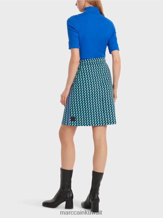 Marc Cain تنورة واسعة مع تصميم شامل LVN0D6457 ملابس المينا