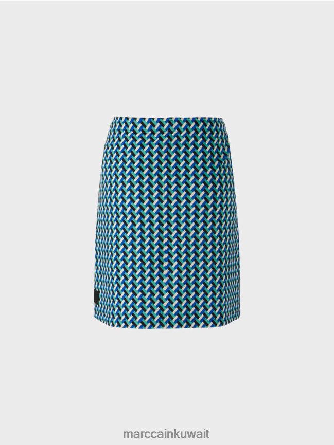 Marc Cain تنورة واسعة مع تصميم شامل LVN0D6457 ملابس المينا