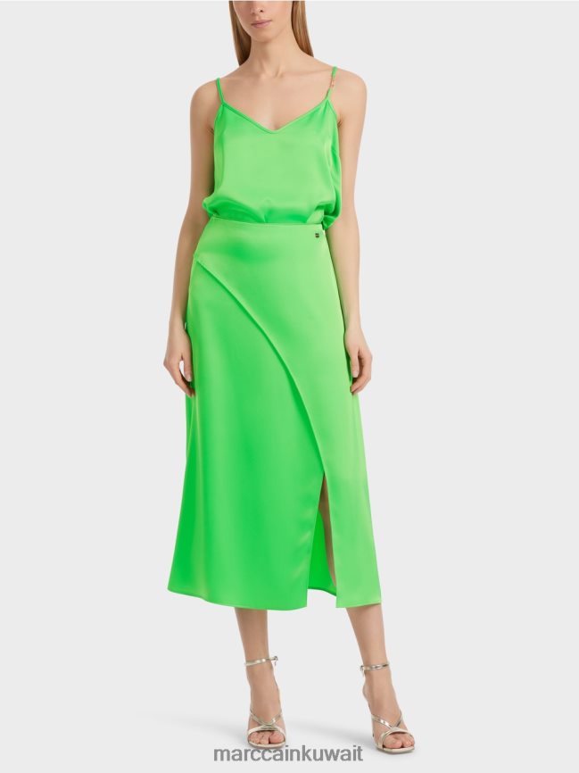 Marc Cain تنورة بتأثير ملفوف LVN0D6458 ملابس التفاح الأخضر الداكن