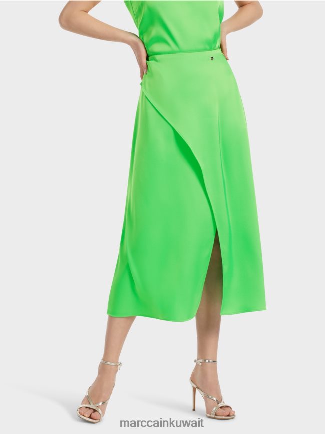 Marc Cain تنورة بتأثير ملفوف LVN0D6458 ملابس التفاح الأخضر الداكن