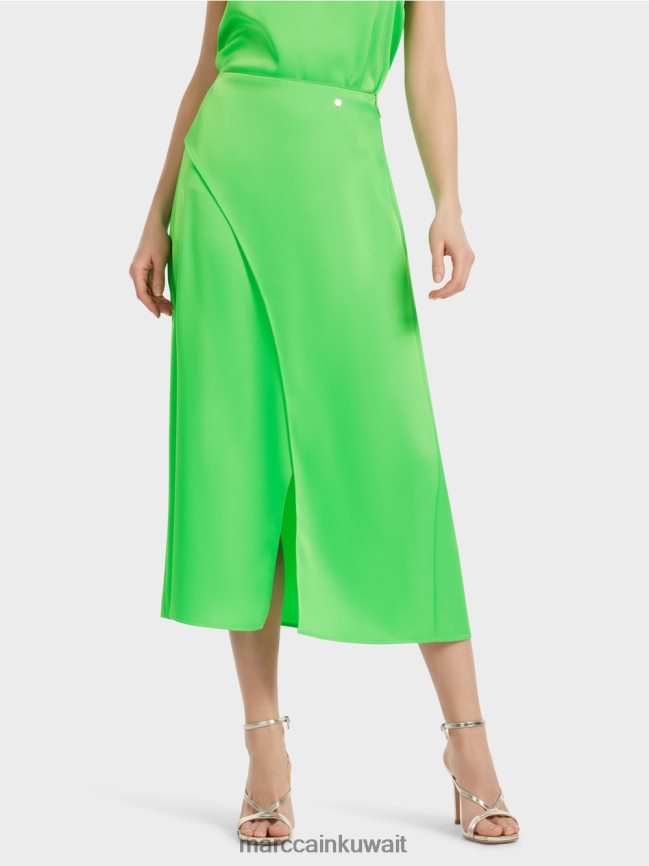 Marc Cain تنورة بتأثير ملفوف LVN0D6458 ملابس التفاح الأخضر الداكن