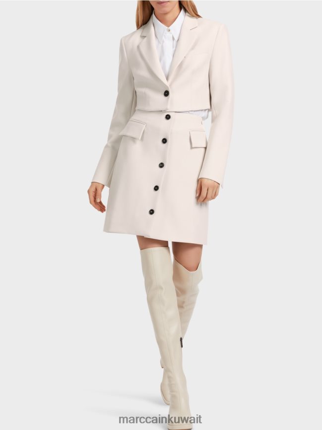 Marc Cain تنورة قصيرة مع فتحة زر LVN0D6459 ملابس دخان