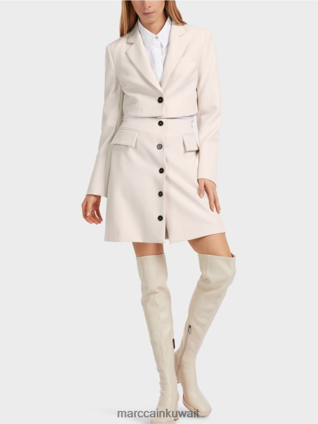 Marc Cain تنورة قصيرة مع فتحة زر LVN0D6459 ملابس دخان