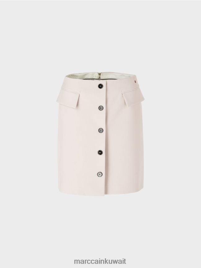 Marc Cain تنورة قصيرة مع فتحة زر LVN0D6459 ملابس دخان