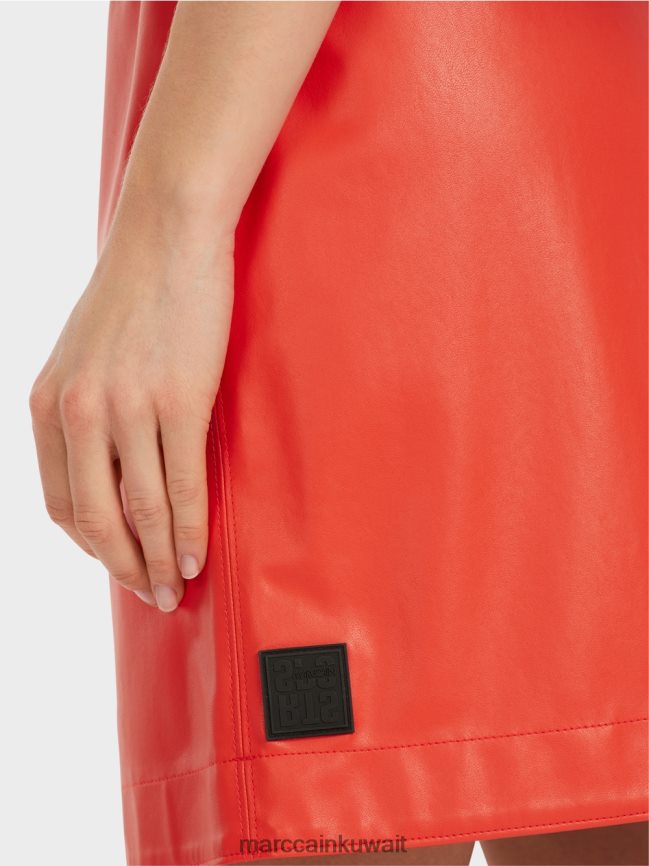 Marc Cain تنورة قصيرة من الجلد المرح LVN0D6462 ملابس كامباري