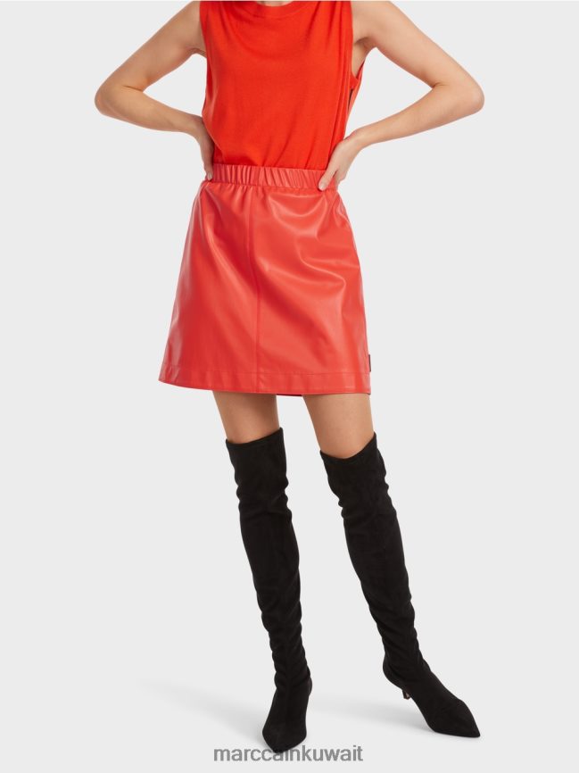 Marc Cain تنورة قصيرة من الجلد المرح LVN0D6462 ملابس كامباري