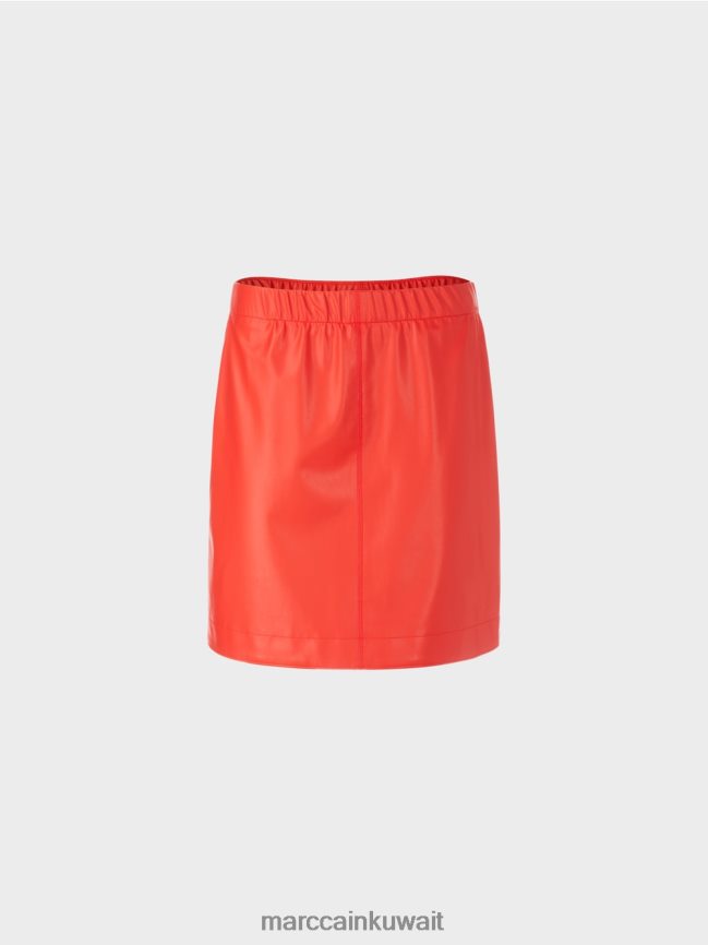 Marc Cain تنورة قصيرة من الجلد المرح LVN0D6462 ملابس كامباري