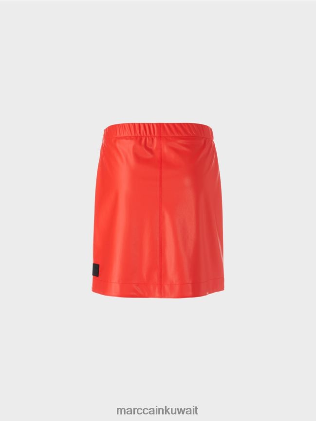 Marc Cain تنورة قصيرة من الجلد المرح LVN0D6462 ملابس كامباري