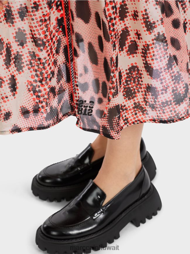 Marc Cain تنورة طويلة الطبقات مع طباعة ليو LVN0D6464 ملابس كامباري